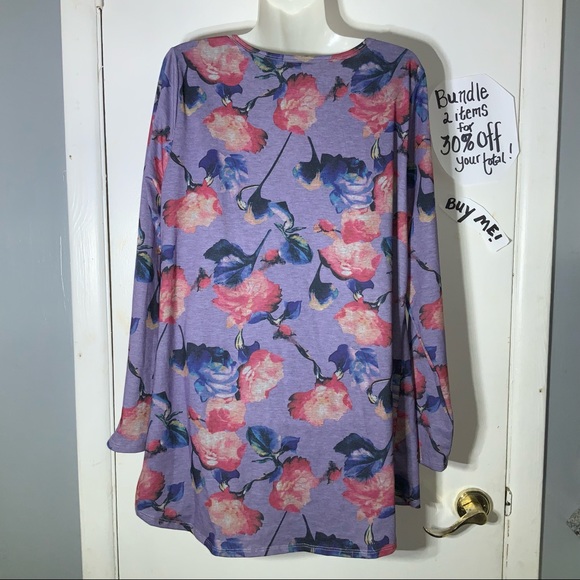 Floral Long Flowing Tunic Top LuLaRoe SZ 2XL - Picture 8 of 8